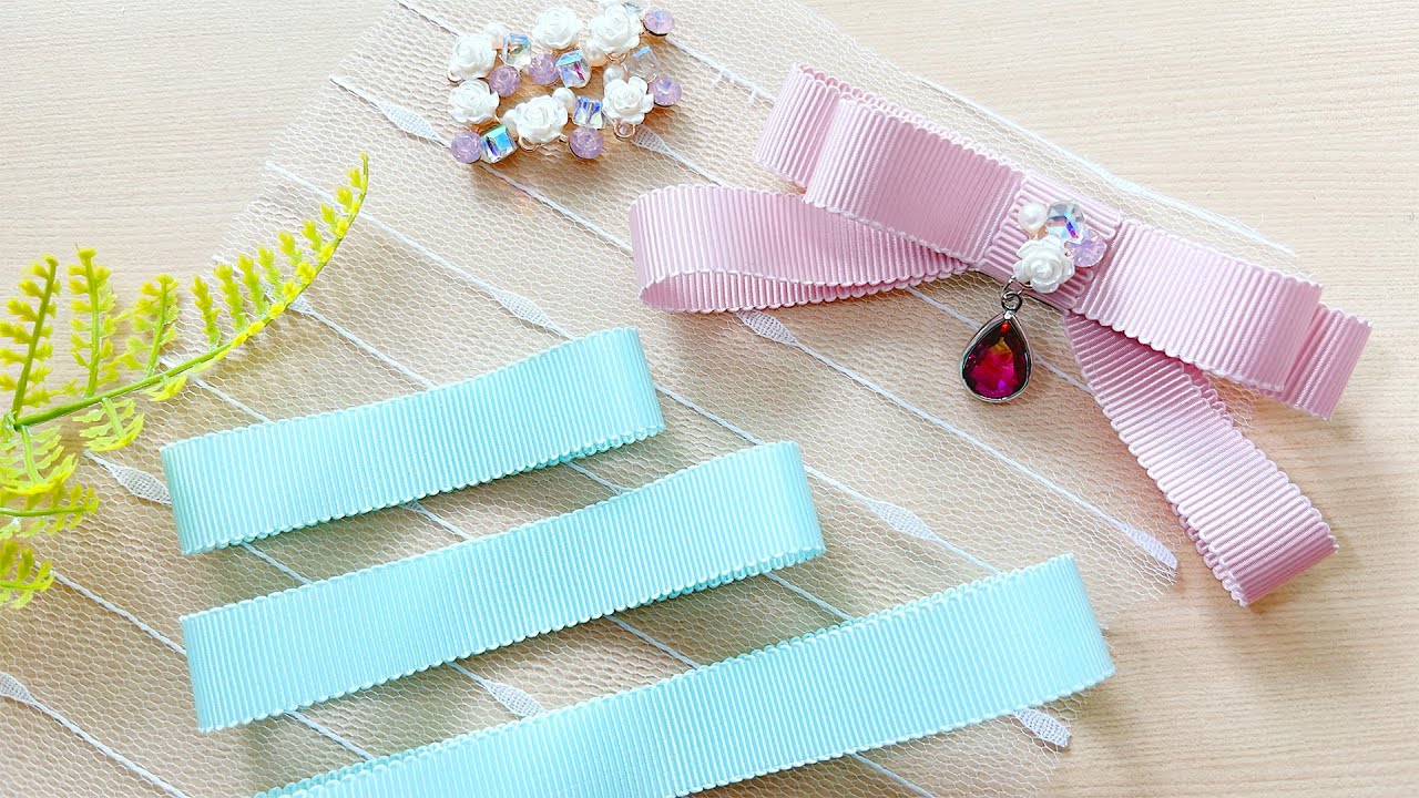 DIY, How to Make a Barrette Hair Clip with Silk Gros Grain Ribbon