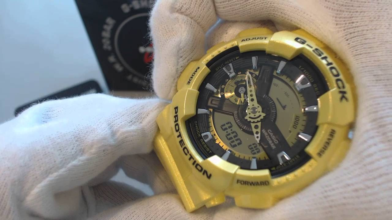 Yellow Casio G Shock Analog Digital Sports Watch GA110NM-9A - YouTube