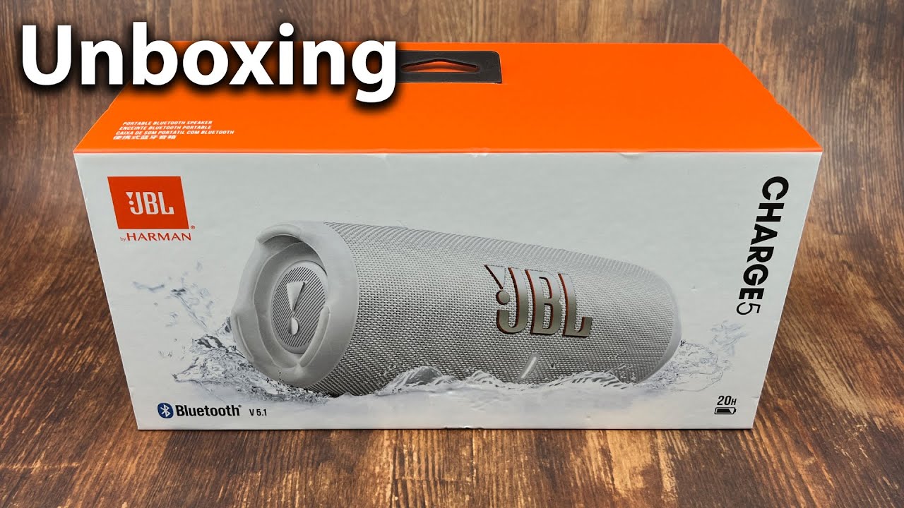 JBL charge 5 bluetooth speaker unboxing white in 2024 - YouTube