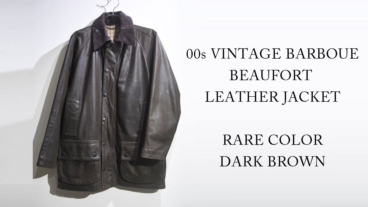 Vintage Barbour Beaufort Leather Jacket, 00s, Dark Brown. Chiba