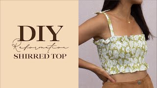 DIY shirred crop top | Reformation inspired smocked fabric