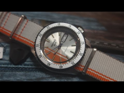 Seiko 5 Sports SRPK73 Special Edition SKX Style Orange White
