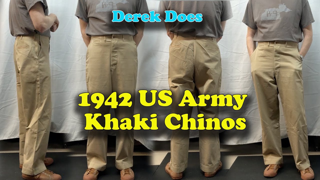 1942 WWII US Army Khaki Chinos. - YouTube