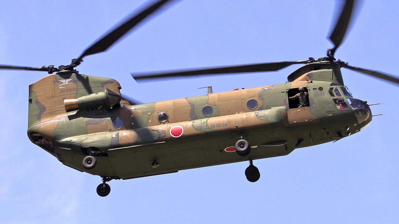Japan's Army Boeing / Kawasaki CH-47J Chinook Heavy-Lift Military