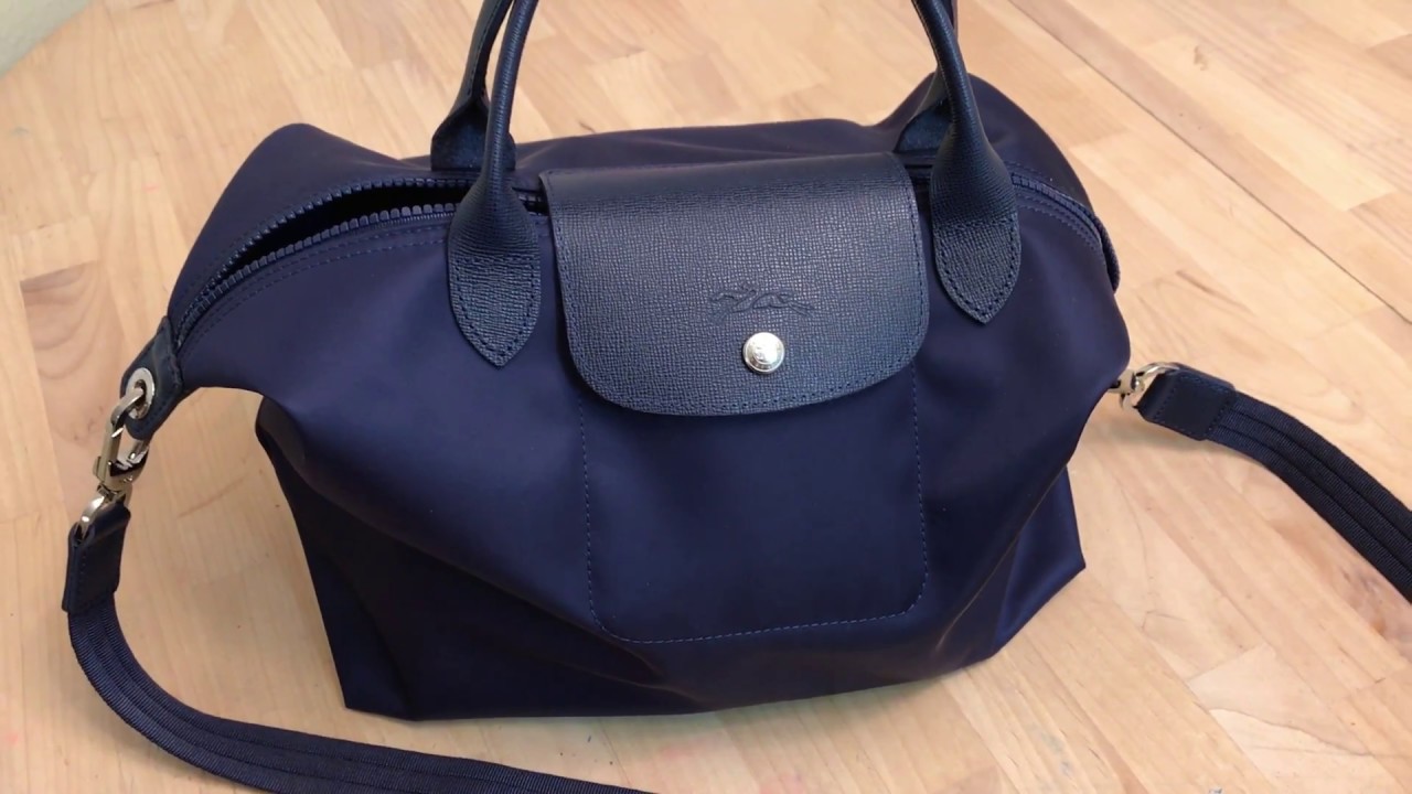Longchamp Neo Medium Navy - YouTube