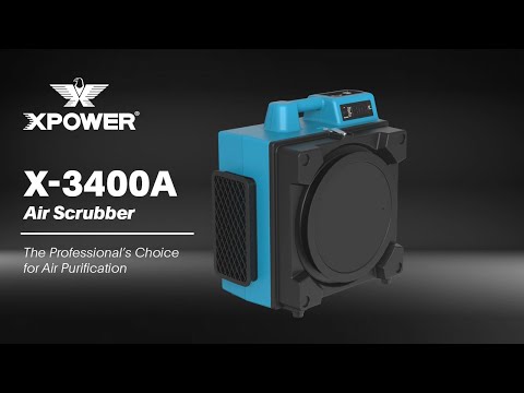 XPOWER X-3400A Professional 3-Stage HEPA Air Scrubber - YouTube