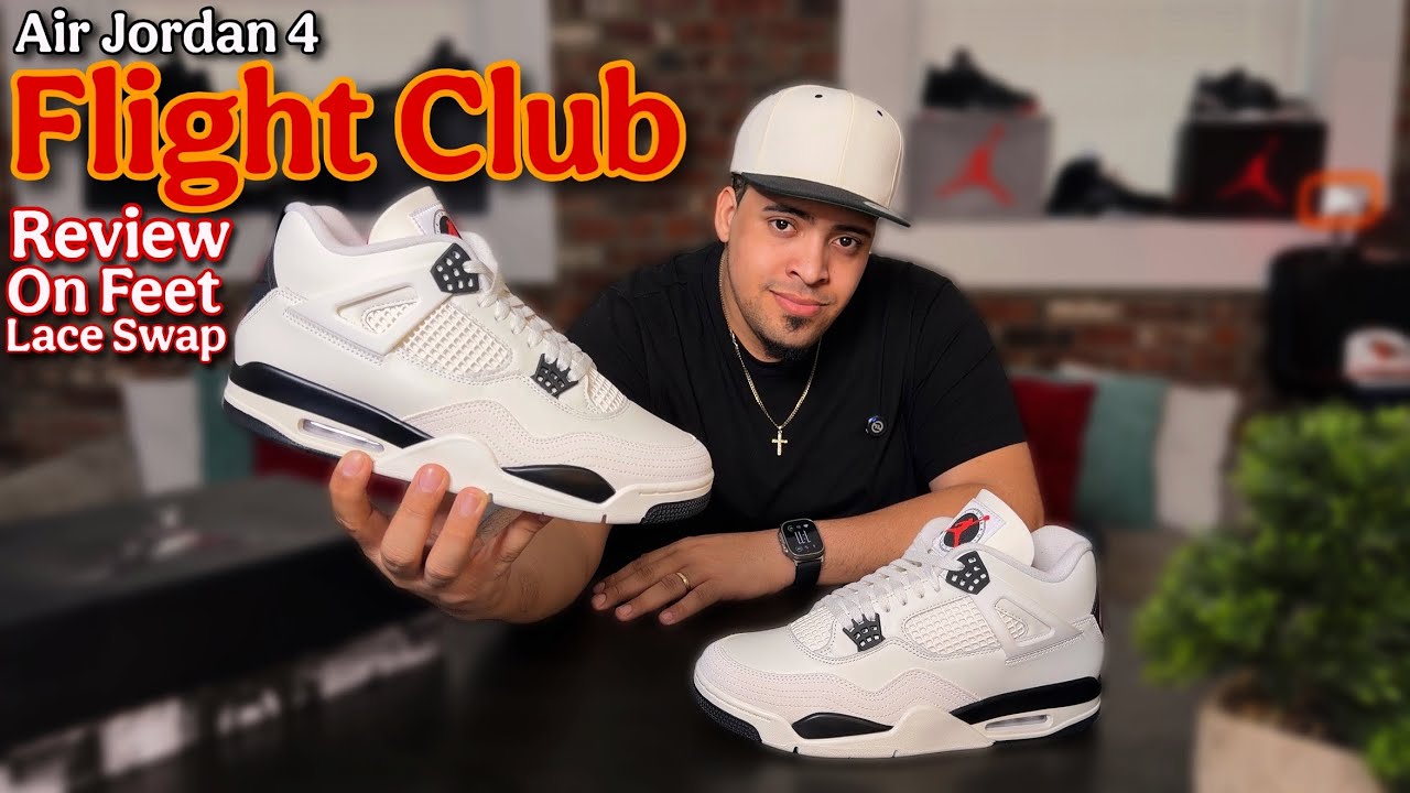 Jordan 4 Flight Club - Full Review, On Feet & 4 Colors Lace Swap