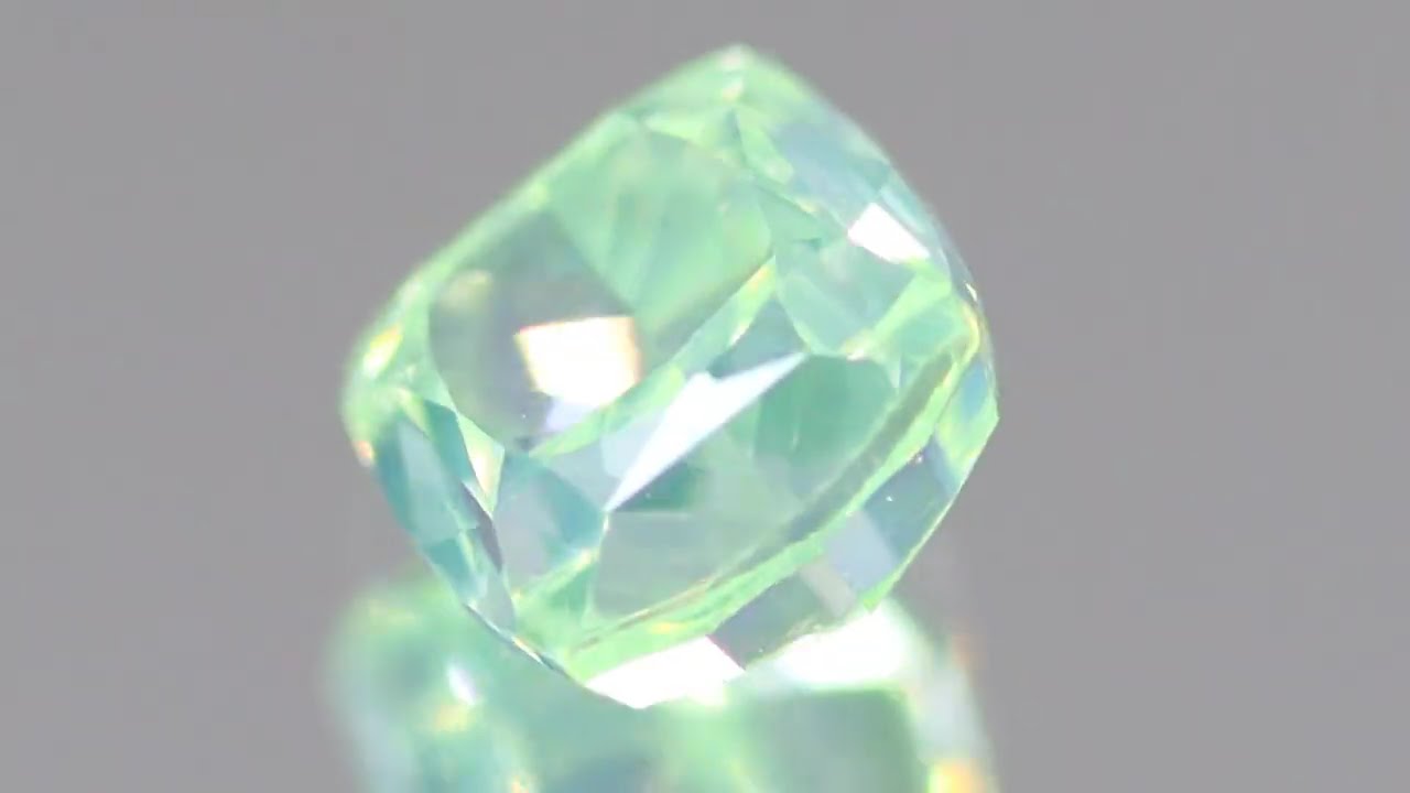 天然ダイヤモンド 0.255ct 【 FANCY INTENSE YELLOW GREEN VS1 】 中宝ソ付