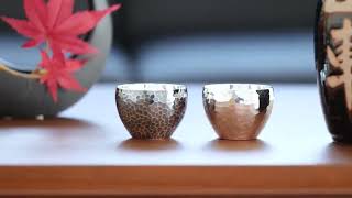 東京銀器森銀器製作所纯银酒杯标准锤目纹傳統工藝品金屬杯子| MUKU工房