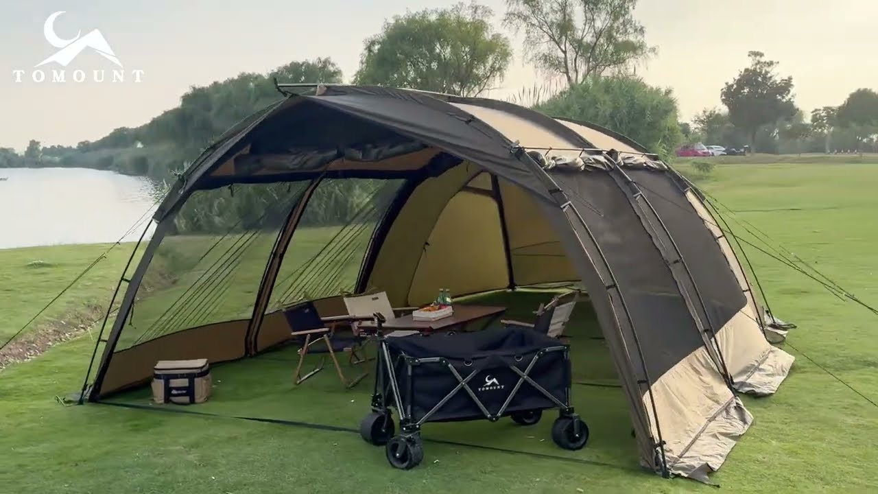 新着情報】TOMOUNT トンネルテント 3.6m x 3.2m x 2m 耐水圧3000mm