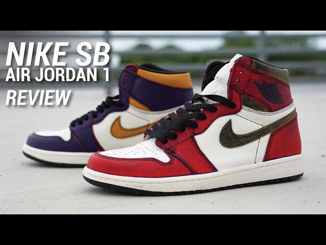 NIKE SB Air Jordan 1 Lakers Review & Wiping OFF Paint! - YouTube