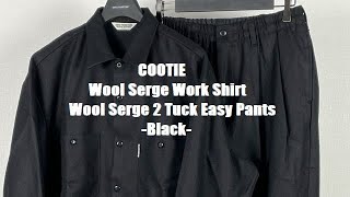 COOTIE / Wool Serge Work Shirt -Black-