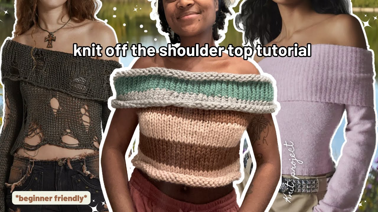 Knit Off Shoulder Top Tutorial | *beginner friendly* - YouTube