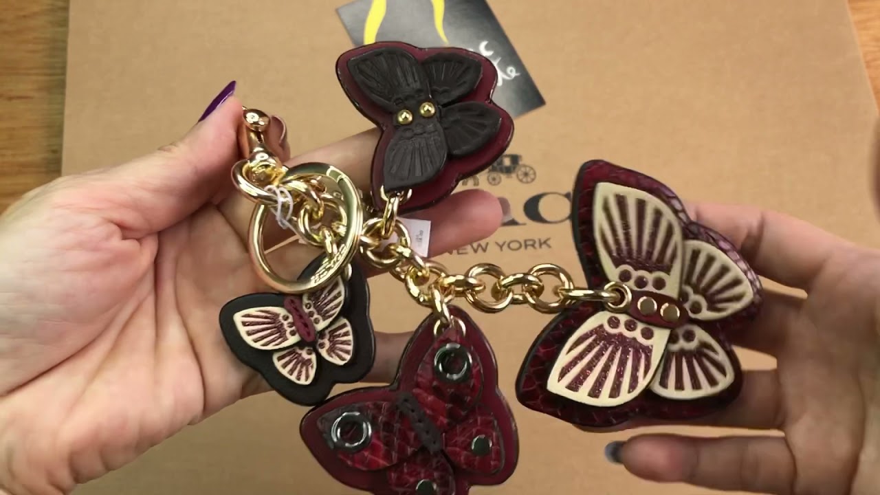 Authentic Coach butterfly bag charm - YouTube
