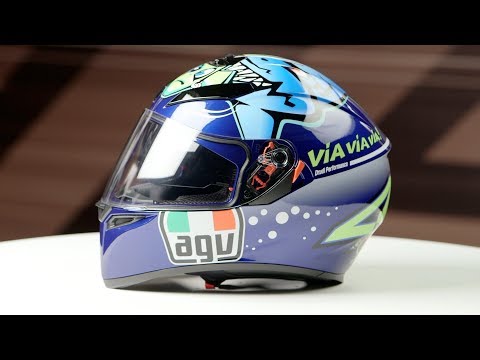 AGV K3 SV Rossi Misano 2015 Helmet Review - YouTube