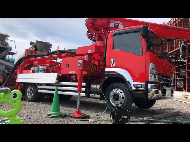山崎コンクリートポンプ車 JUNJIN JXZ22-4. 11HP - YouTube
