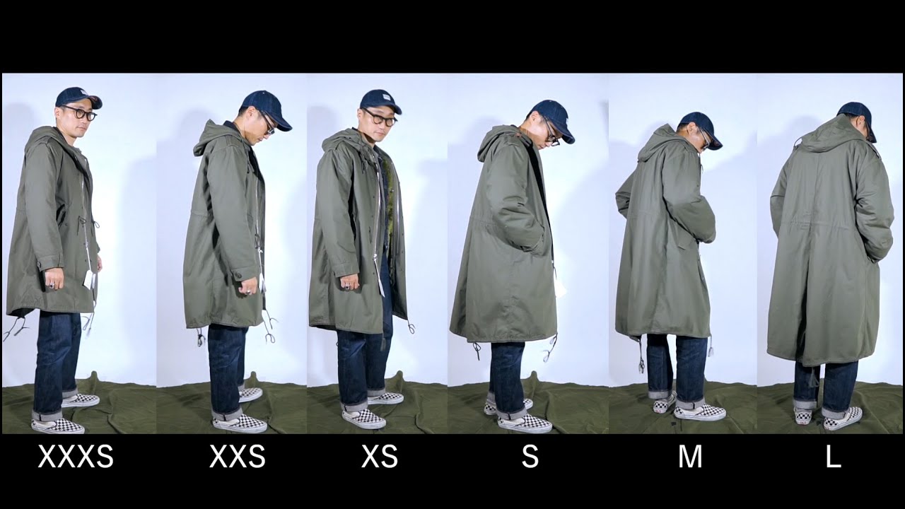 HOUSTON M-51 モッズコート 5409M 各サイズの比較 - YouTube