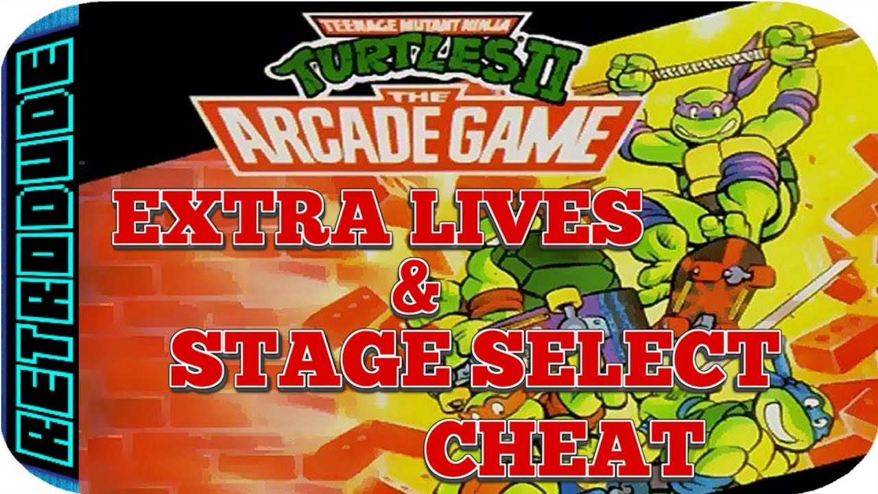 Tmnt 2 the arcade game NES cheat {extra lives & stage select