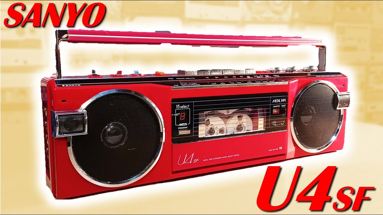 SANYOの赤いラジカセU4を体験⭐これが'80sのおしゃれなテレコ。当ch初