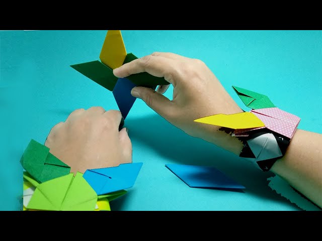 How to Make Origami Ninja Star Bracelet/ weapon holder wristband