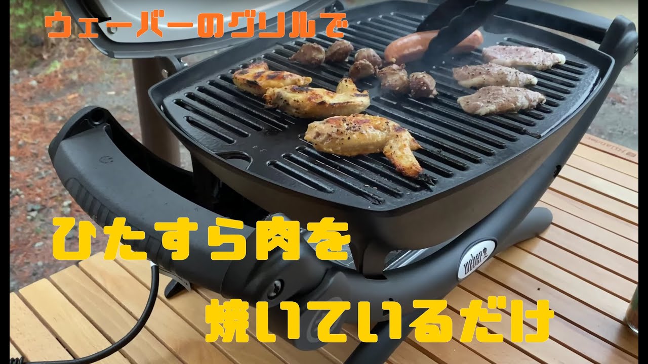 ウェーバーの電源コンセント式バーベキューグリルQ1400でバーベキュー