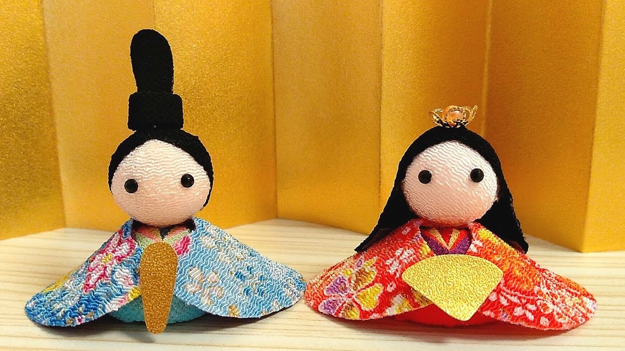縫わずにできる】🎎雛人形の作り方🎎【切って貼るだけ】つまみ細工を