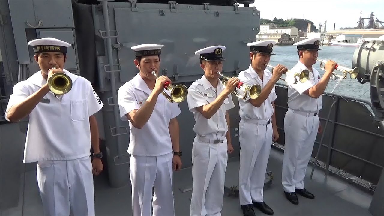 5-note bugle call breaks silence aboard MSDF ship at 8 a.m. - YouTube