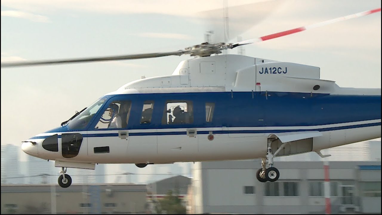 シコルスキー S-76 [JA12CJ]のホバリングと離着陸・＃東京ヘリポート