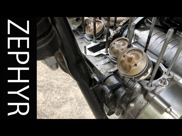 ゼファー400 ピストンリング組付け シリンダーガスケット剥がしDIY
