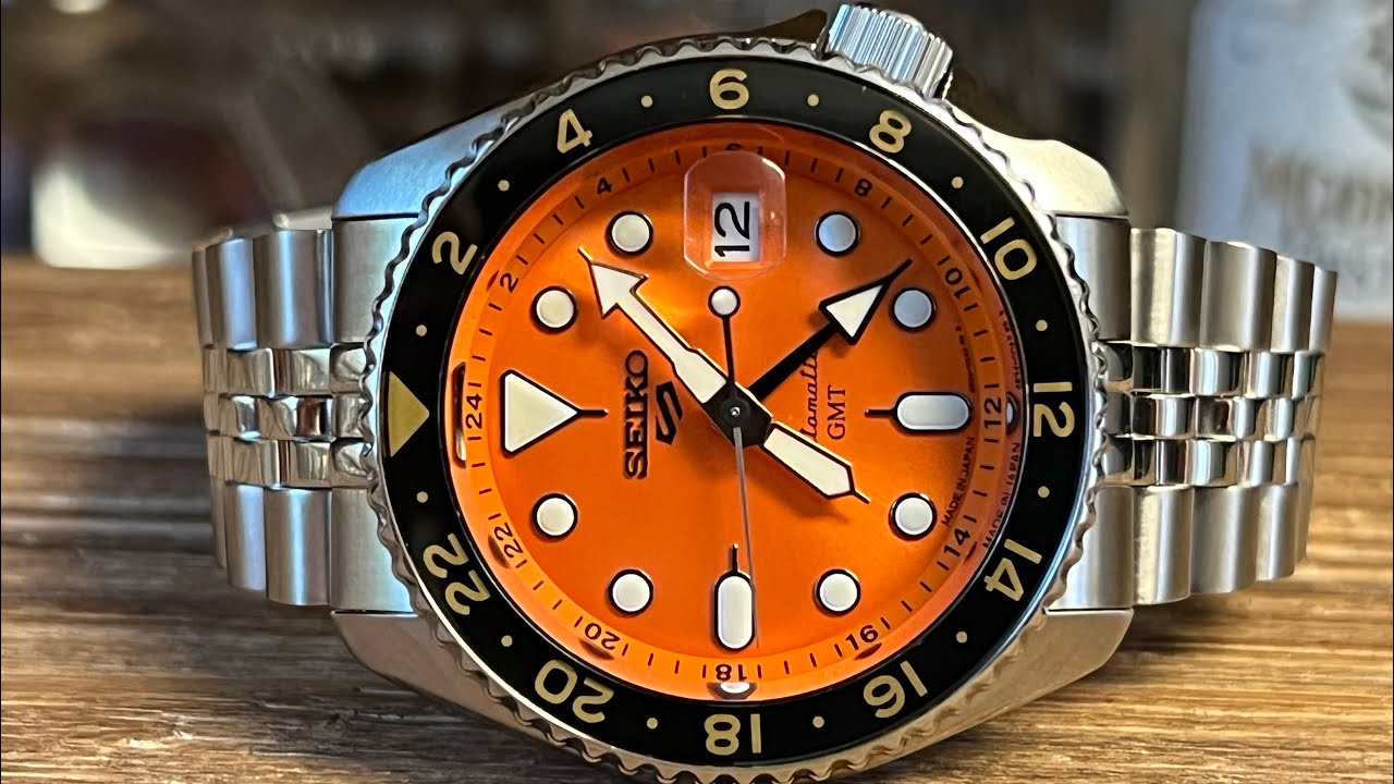 Seiko 5kx GMT unboxing!! SSK005 Orange Dial - YouTube