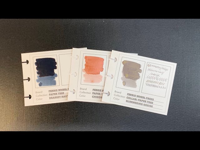 Swatching inks from the Ferris Wheel Press Paper Tree