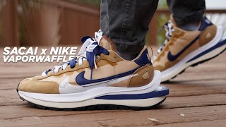 SACAI Nike Vaporwaffle Sesame REVIEW & On Foot - YouTube