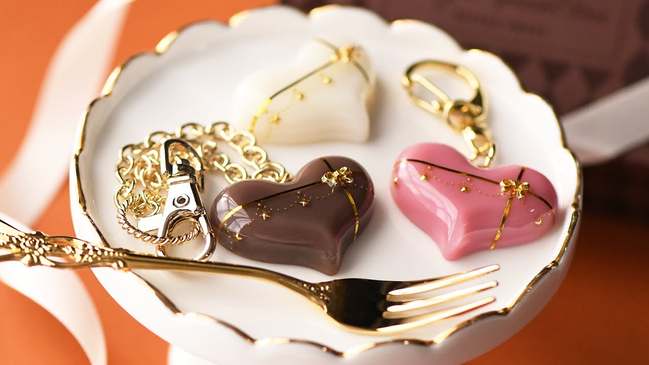 作家のためのレジン】チェックハートチョコのヘアアクセサリーのレシピ