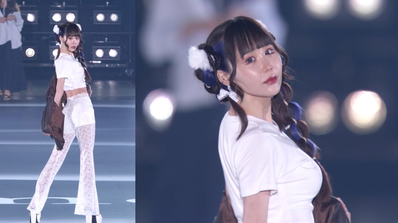 ゆりにゃ、“ウエスト50.7cm”の異次元スタイルで会場釘付け 上着を脱ぎ