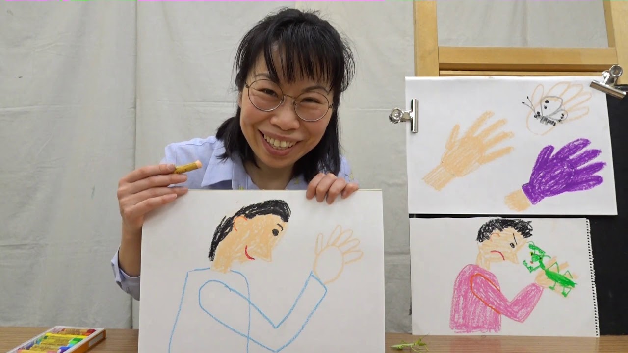 小学校受験クラス『掌に虫を乗せている絵』（アトリエ・ミオス） - YouTube