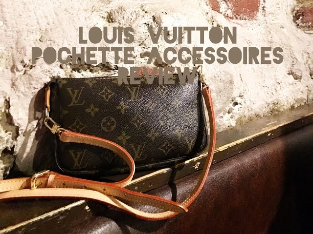 LOUIS VUITTON POCHETTE ACCESSORIES REVIEW & STRAPS - YouTube