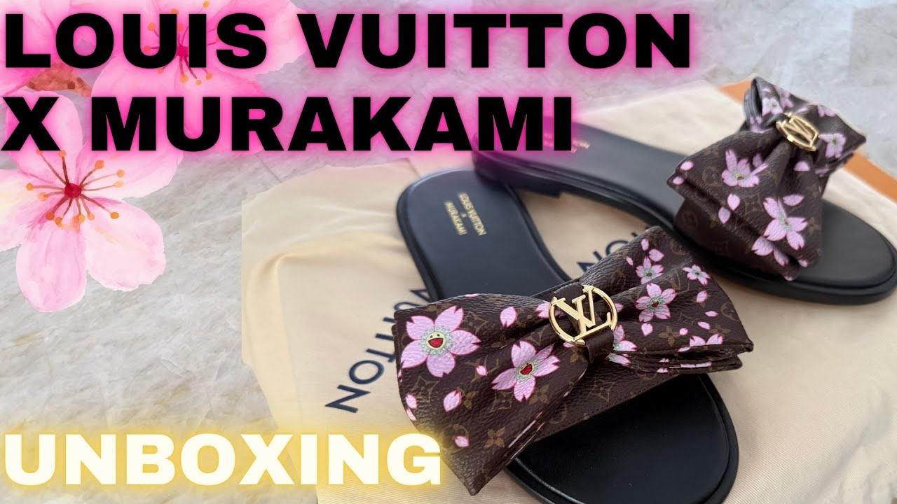 🌸MURAKAMI x LV |🌸CHERRY BLOSSOM Lily Flat Mule TRY ON | LOUIS