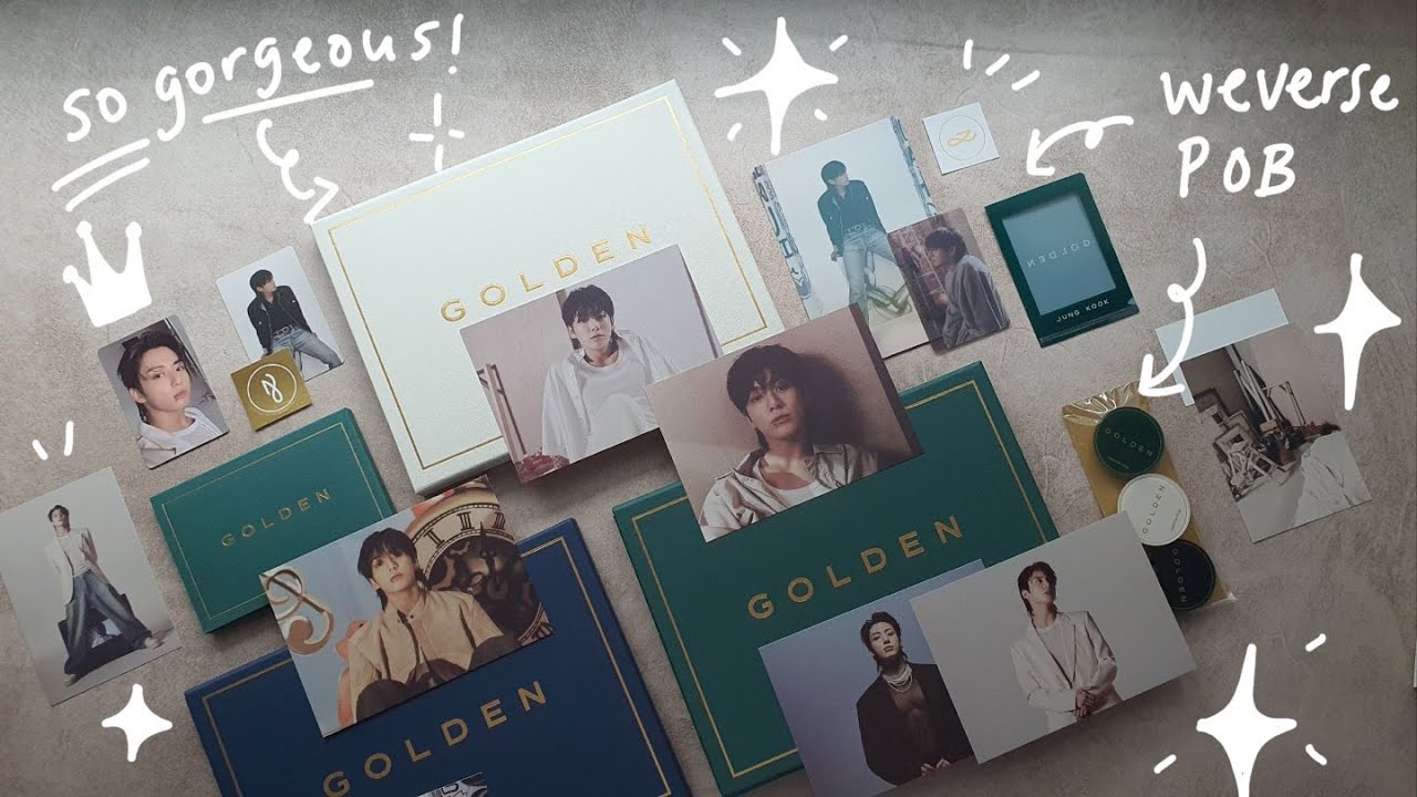 Unboxing BTS JUNGKOOK GOLDEN ALBUMS (Weverse Global Preorder