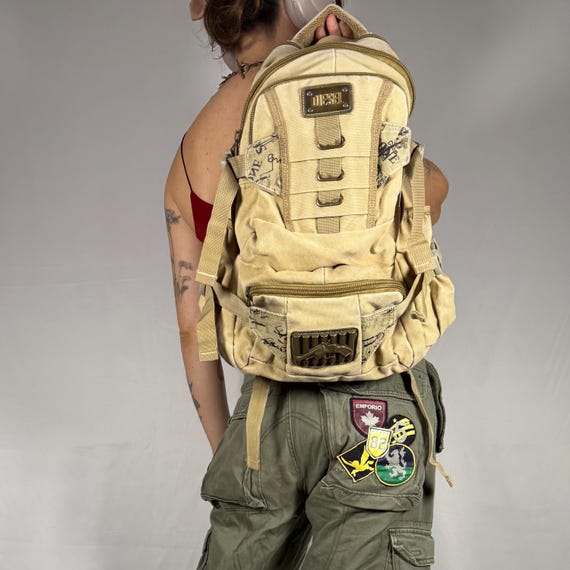 Vintage Diesel Backpack Y2K Techwear Military Gorpcore Cargo Bag