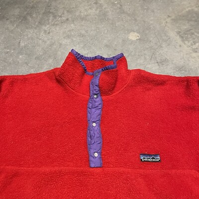 Vintage 80s Patagonia Synchilla Snap Fleece Pullover Men's M Red