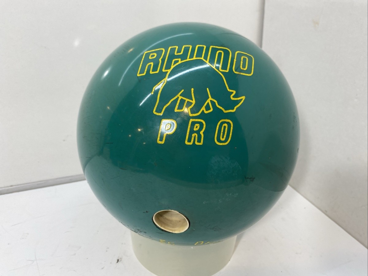 Brunswick Original 90s Teal Rhino Pro Bowling Ball 16 lb Drilled
