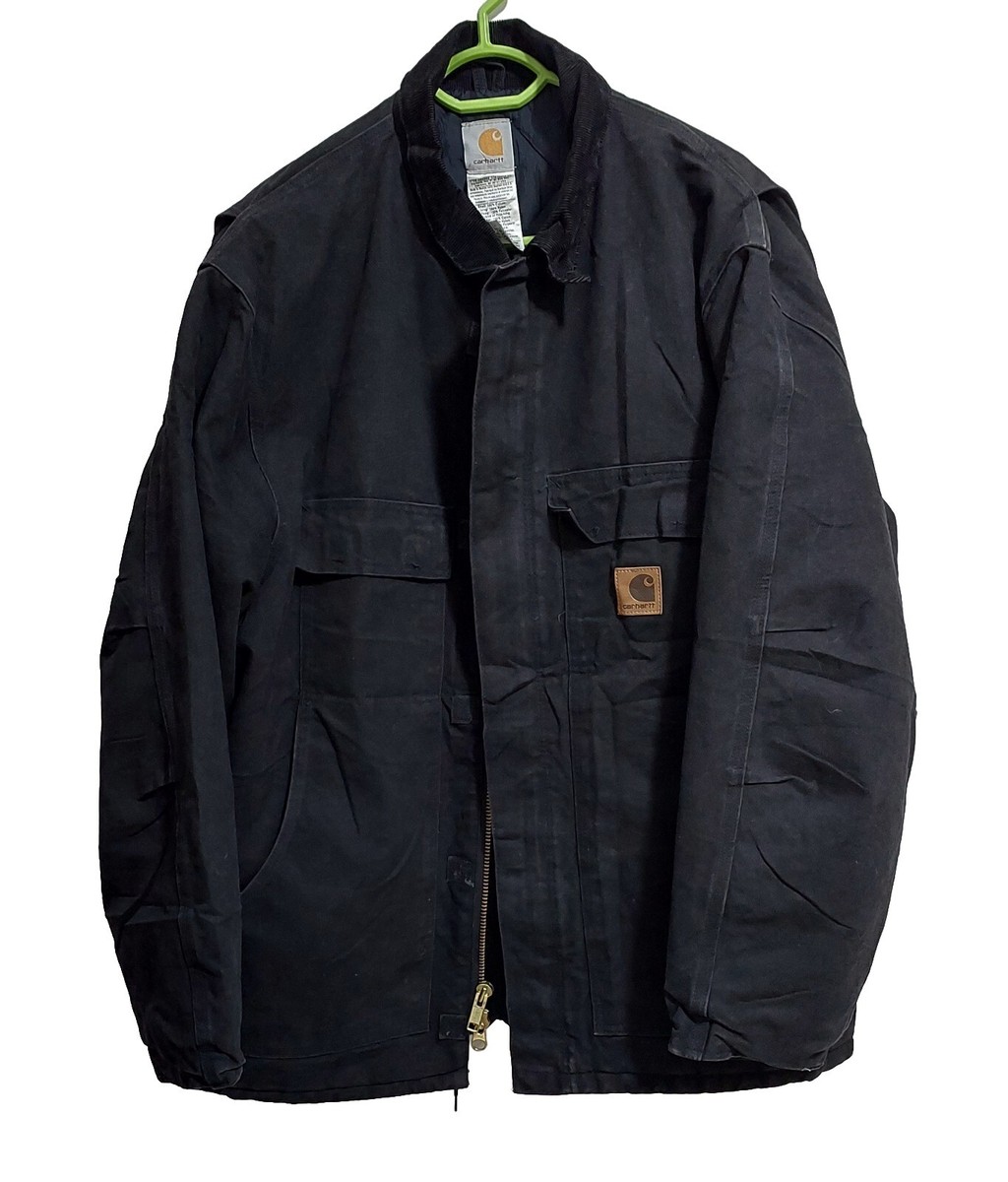 Carhartt C26 BLK Duck Jacket Arctic Quilt Lined Black Coat Men's