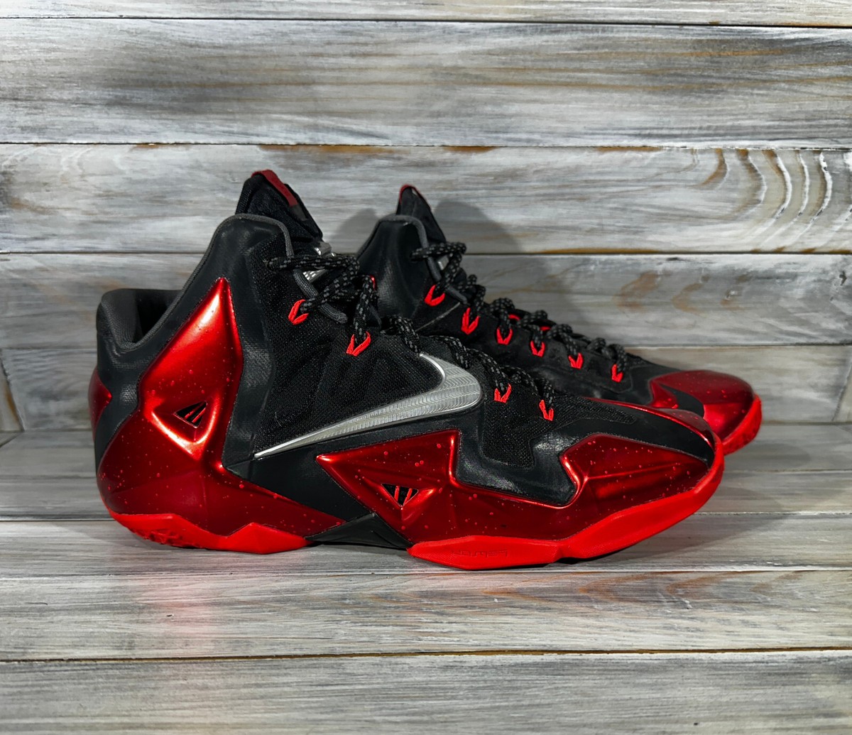 Nike LeBron XI Away Miami Heat Men's Sneakers Red Black Basketball