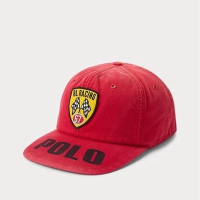 Polo Ralph Lauren RL Racing Logo Patch Twill Ball Cap Rl 2000 Red