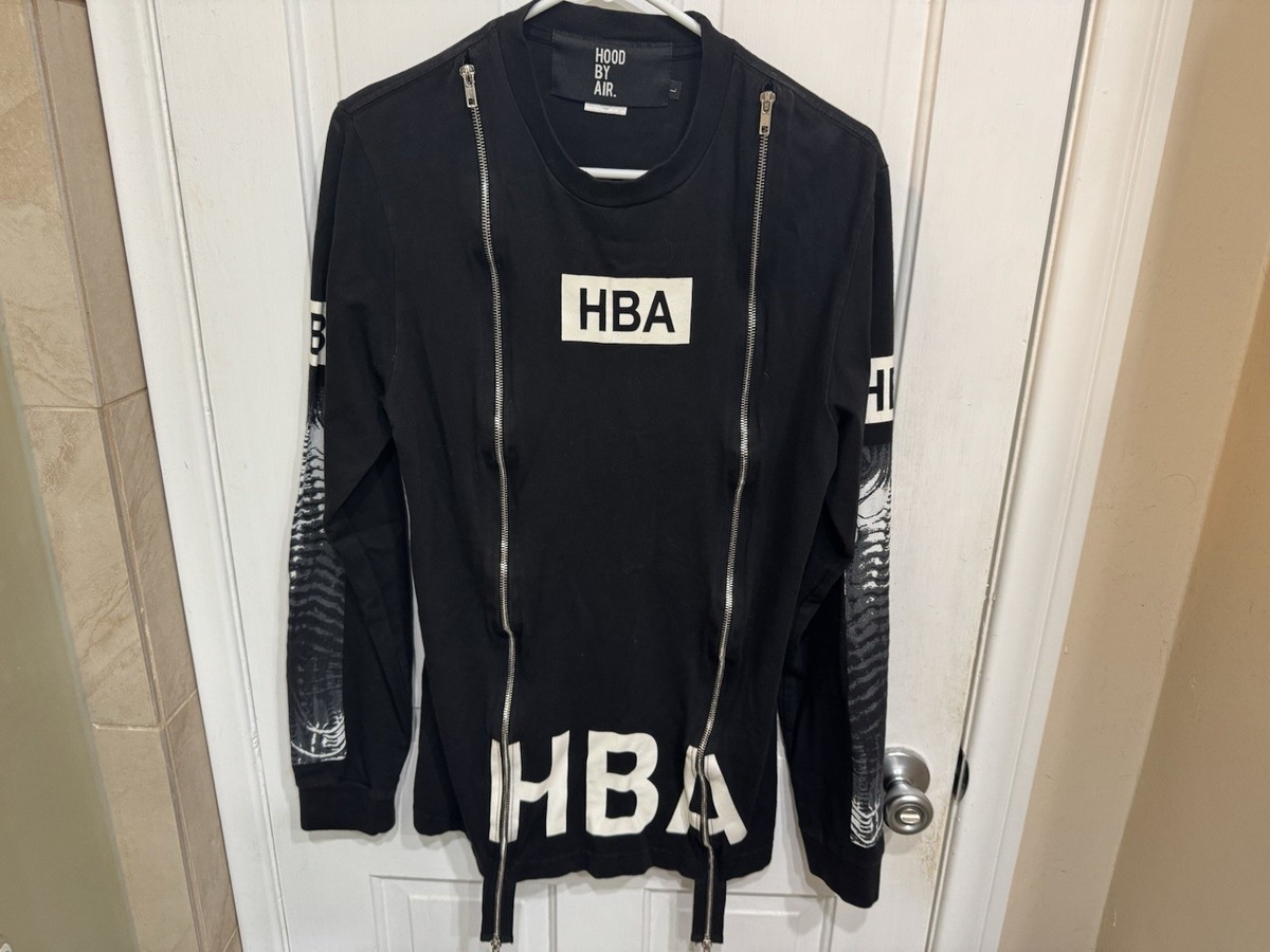 Hood By Air HBA X-Ray Skeleton Double Zip Zipper Long Sleeve Shirt