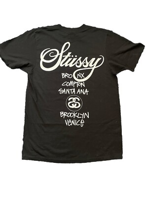 Stussy World Tour Tee Small Black NWT FREE SHIPPING | eBay