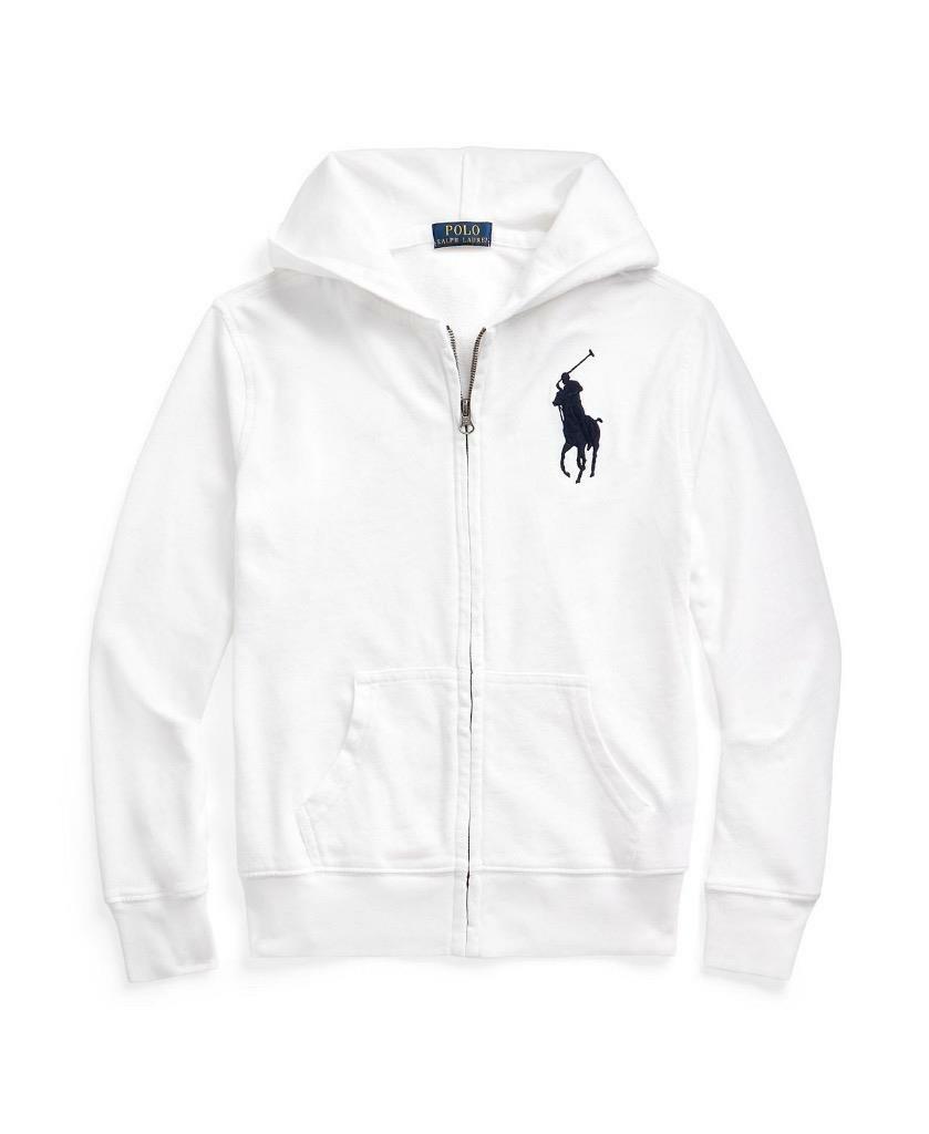 NWT Polo Ralph Lauren Big Boys White Big Pony Full Zip Hoodie 5
