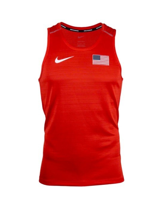 Nike Team USA Track Field Reflective Red Singlet Top Mens XS | eBay