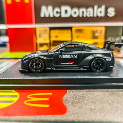 MC 1/64 Matte Black Nissan GTR R35 LBWK Widebody Sports Model