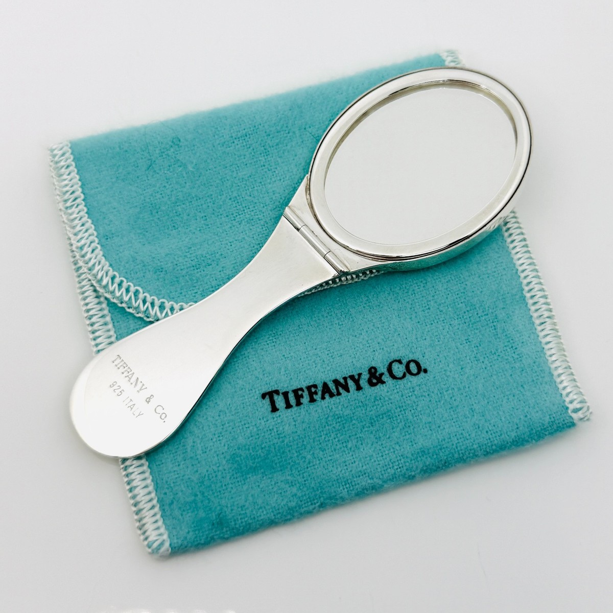 Vintage Tiffany & Co Makeup Cosmetic Folding Purse Mirror Compact